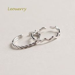 Cluster Rings Leouerry 925 Sterling Silver Opening Ring Minimalist Geometric Braided Twisted For Women Jewelry