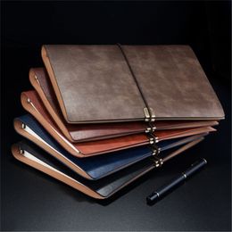 Pu Leather Note Book Cover Spiral Notebook A5 Planner Organizer Travel Journal Diary 6 Ring Binder Stationery QX2B 210611