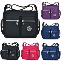 Cosmetic Bags & Cases 2021 Fashion Women Men One Shoulder Messenger Bag Large Capacity Waterproof Zipper Handbag Travel Nylon Crossbody