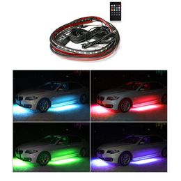 3sets Car bottom led Light Flexible Strip Under body Lights Exterior Accessories Remote/ APP Control Neon RGB Decorative Atmosphere Lamp