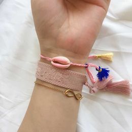 -Bracelet designer Bracelets Sweet Candy Coton rose, Fritaxie de style de luxe S pour sis et êtres chers, Cadeau de charme réglable