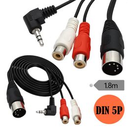 5pin connector UK - Computer Cables & Connectors MIDI DIN 5P 5PIN Male To 2 RCA Female +3.5mm 90 Degree Right Angle 3.5mm Audio Adapter Cable 1.8M 6FT