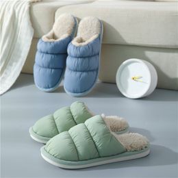 Autumn and winter down cloth home cotton slippers wholesale indoor men and women non-slip floor couples home warm slippers