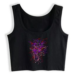 Crop Top Women Japanese Dragon Harajuku Tank Top Women Casual Women Clothes X0507