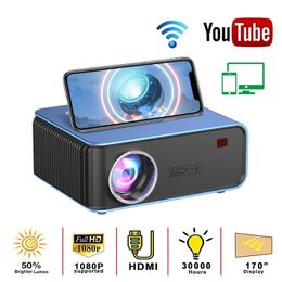 T4 LED Mini Projector 1024x600P Support Full HD 1080P Youtube WiFi Video for Phone Home Cinema 3D Smart Movie Game