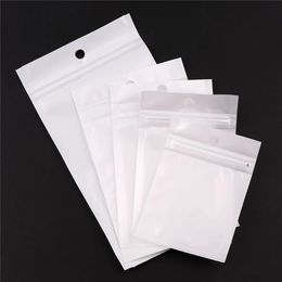 100pcs/lot White Resealable Plastic Bag Zipper Reclosable Bags Smell Proof Pouch for Food Tea Coffee Cookie Storage