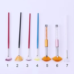 -QualitätGradient Fan-förmige Nagelbürste 8 Muster Sektor UV Gel Line Builder Stift Tipps Dekoration Make-up Nail Art Werkzeuge