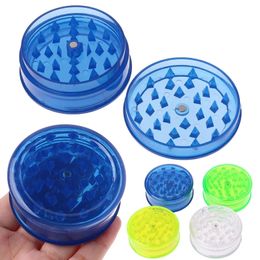 Plastic herb crusher 3 parts 60mm tobacco grinders for smoke accessories acrylic grinder WLL867