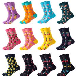 Men's Funny Dress Novelty Socks Fun Colourful Crazy Funky Cool Cute Design Fruit Printed Crew Casual Sock for Women