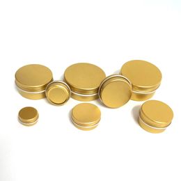 30PCS Gold Screw Thread Empty Aluminum Cream Jar Tin Cosmetic Lip Balm Container Nail Decor Crafts Pot Refillable Bottles 5g-60g