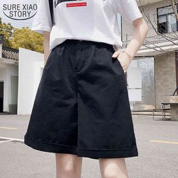 Fashion Sports Shorts Feminino Tooling Women's Summer Korean Style Loose Straight High Waist Wide Leg 9651 210508