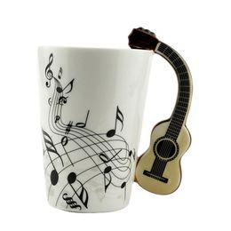 christmas novelty mugs Australia - Mugs 2021 Novelty Art Ceramic Mug Cup Musical Instrument Note Style Coffee Milk Christmas Gift Home Office Drinkware