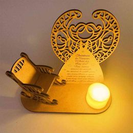 Christmas Remembrance Candle Ornament Angel Poems to Commemorate Loved Ones Rocking Chair Decorations Diy Wooden