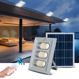 Outdoor LED Solar Lamps Floodlight PIR 100/ 150W Solar Flood Light Waterproof IP67 Garden Lights with Remote Control