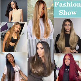Long Straight Lace Front Synthetic Wigs Middle Part Wig Heat Resistant Fiber Natural Looking Wig Highlight Color By Fashion Iconfactory dire