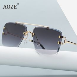Fashion Cool Unique Rimless Style Spikes Rivets Sunglasses Vintage Women Men Brand Design