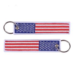 DHL US Flag Keychain for Motorcycles Scooters Cars and Patriotic with Key Ring American Flag Gift Mobile Phone Strap Party Favour