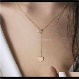 Necklaces & Pendants Jewelry Drop Delivery 2021 Alloy Metal Hollow Love Peach Heart Necklace Pendant Cmn095 Se6Ut