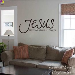 Jesus Name Above All Names Saying Wall Sticker Living Room Bedroom Bible Verse Quote Wall Decal Vinyl Home Decor Art Mural 210615