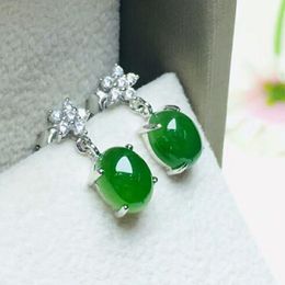Fashion Jasper Earrings Handmade DIY Natural Green Jade for Women Charms Jewellery