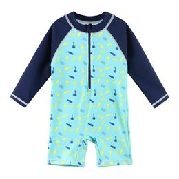 Baohulu Cartoon Shark Baby Boy Swimwear Upf50+ Toddler Child Rash Guards Long Sleeve Kids Swimsuit One Piece