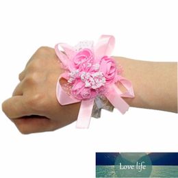 10 pcs Handmade artificial flowers cheap Bride Bridesmaid Wrist Flower Corsage Romantic Wedding bloemen decoratie FX505