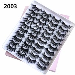 Fluffy Mink Eyelashes 6D Eyelash 20 Pairs Eye Handmade Individual False lashes Soft Natural Long Thick Makeup Tools in Bulk