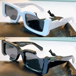 Официальные последние квадратные классические модные OW40006 мужские и женские солнцезащитные очки из поликарбоната с надрезом в оправе, белые солнцезащитные очки с оригинальной коробкой