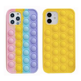 ARS2366 Colourful Yellow 2colors Silicone Gel Decompression Phone Cases Fuuny Back Cover Case for IP 12 Pro Max 11 XS XR Top Seller