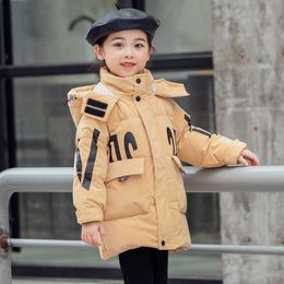 2021 Winter New Children Down Jacket Baby Hooded Padded Jacket For Girls Boys Warm Thickened Duck Down Coats Outerwear TZ837 H0909