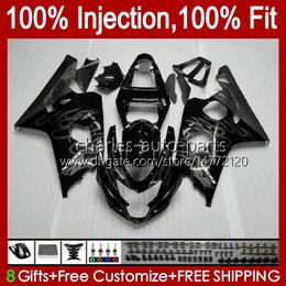 Injection Mold Body For SUZUKI GSXR 750CC 600CC 750 600 CC 2004-2005 43No.50 GSXR-750 GSXR600 GSXR750 K4 2004 2005 GSXR-600 GSX-R750 04 05 OEM Fairing Kit grey flames