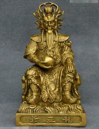 10 Chinese Temple Copper Brass Dragon King Longwang Immortal Sea God Statue