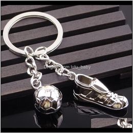 Keychains Accessories Drop Delivery 2021 Cool Soccer Shoe Shape Lovely Keyrings Unique Metal Ring Key Chain Keyfob Fashion Jewelry 9Yvol