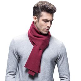 Hats, Scarves & Gloves Sets Wool Scarf Men And Women Winter Solid Color Warmth Men's Knitted Long Simple Shawl Couple