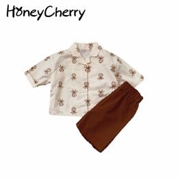 Spring and summer shirt top + shorts two-piece suit chill sets 2 piece for kids toddler girl outfits 210515