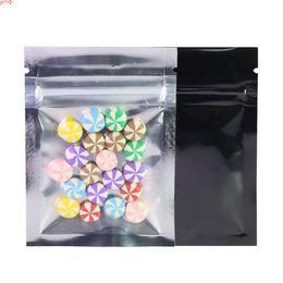 6.5x9cm (2.5x3.5in) Glossy Purple Blue White Black Clear Front Tear Notch Flat Pouches Herb Small Zip Lock Package Bagsgoods