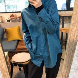 Lapel Stylish Women Chic Basic Blouses Blue Office Lady Female Elegance Gentle All Match Streetwear Shirts 210421