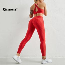 CHRLEISURE 3 Piece Yoga Set Fitness Anti Cellulite Gym Suits High Waist Leggings Shorts Push Up Tank Bra Sports Tracksuit 210802