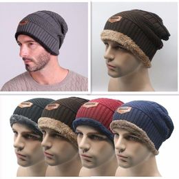 Unisex Knitted Beanies Winter Baggy Crochet Oversized Hat Man Slouch Causal Wool Warm Hippop Cap