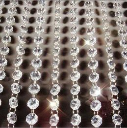 Chandelier Crystal 33ft Garland Hanging Safty Acrylic Glass Strand Bead Curtain Diamond Chains Party Tree Xms Ornament