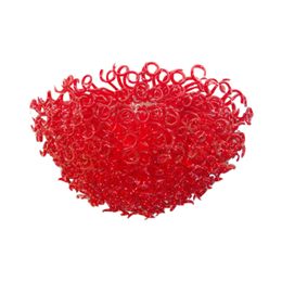 Hand Blown Glass Chandelier Ceiling Lights LED Lamps Diameter 40 Inches Custom Decorative Red Murano Chandeliers