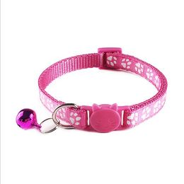 Dog Collars 30pic/set Footprints 2 cat head safety clasp collar decration pet dog bell 2022