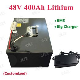 Power rechargeable lithium ion battery 400Ah 48v with BMS for rickshaw golf cart Recreation Vehicle motorhome+20A Charger