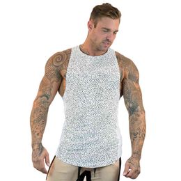 Dot Tank Top Mens Sexy Workout Gym Clothing Sleeveless Mens Tops Sports Fitness Male Sportswear Muscle Elasticity Tank Tops 210524