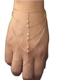 fashion multi layer bracelet inlaid white rhinestone crystal bracelets