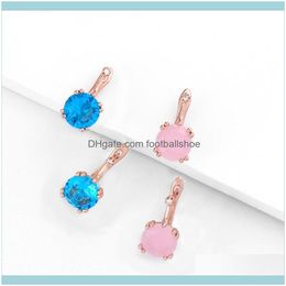 Dangle & Chandelier Jewelrydesigners Rose Gold Zircon Exquisite Large Sweet Earrings Erq32 Drop Delivery 2021 Fj8Tg