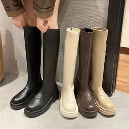 Boots Women's Mid Calf Winter Footwear Female Shoes Round Toe Boots-Women Sexy Thigh High Heels 2021 Ladies Autumn L