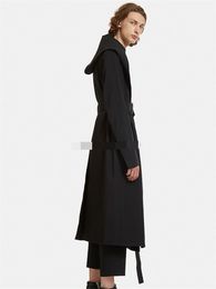 Men's Trench Coats Niche Design Windbreaker Long Loose Large Size Tight Coat Black Sleeve Fashion Slim