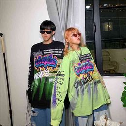 NiceMix Fashion Korean Streetwear Ladies Autumn Punk Tops Tees Women Printed Long Sleeve T Shirts Casual Hip Hop Clothing 210330