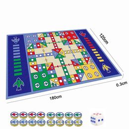 180cm x 120cm Chessmen Board Game Flying Chess Carpet Kids Classic Flight Toy Puzzle Gift for Kid WJ217 210402